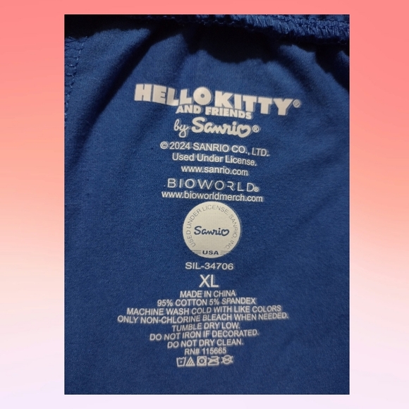 Nwt Hello Kitty by San Rio Blue Lounge Shorts Sz XL - Picture 5 of 5